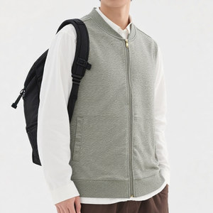 
100% cotton breathable vest men's thin waistcoat sleeveless vest loose vest suitable for indoor wear in winter