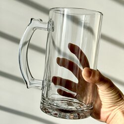 750ml Extra Large Capacity Glass Cup, Thickened Beer Mug with Handle, Household Heat-Resistant Water Cup, Juice and Cold Drink Cup