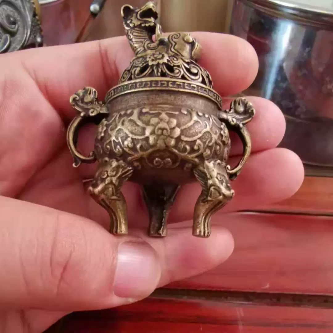 希少銅金工 鳥 香道具 茶道具 置物 在銘