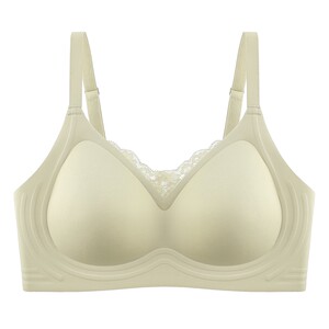 
Seamless anti-exposure lace tube top small bra jelly strip fixed cup one-piece breathable thin cup underwear for girls