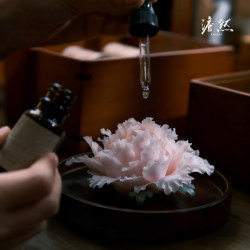 Dranan Intangible Cultural Heritage Handmade Ceramic Flower Luoyang Peony Birthday Gift White Porcelain Flower Aromatherapy Gift Box Diffuser Stone