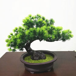 Artificial Plant Potted Indoor Decoration Fake Flower Pine Tree Home Living Room Green Plant Plastic Small Ornament Welcoming Pine Bonsai