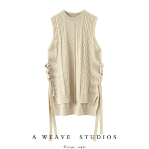 
So beautiful! Short front and long crimped cashmere vest for women, pure cashmere sweater, sweater, and thickened vest