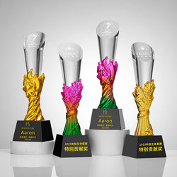 2024 New Crystal Trophy Resin Wheat Ear Outstanding Employee Competition Award Company Annual Meeting Event Award Trophy