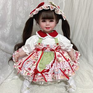 55cm娃娃衣服裙子甜美洛丽塔连衣裙女孩红色草莓蛋糕公主裙套装