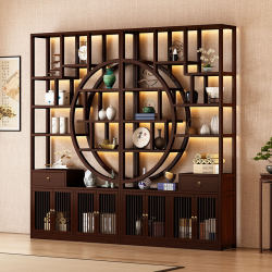 Bogu Rack Solid Wood Chinese Style Storage Rack Tea Room Atmosphere Layout Tea Cabinet Storage Cabinet Duobao Pavilion Tea Cabinet Display Cabinet