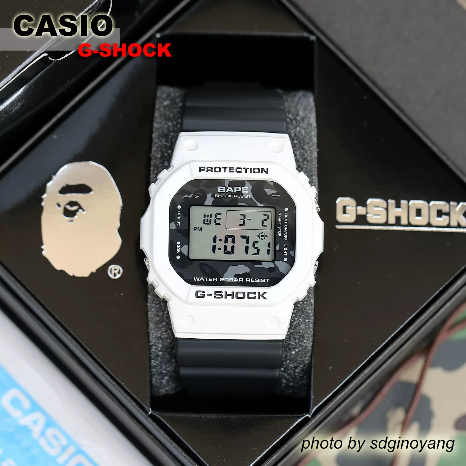 CASIO G-SHOCK x BAPE DW-5600倒轉地球熊貓猿人全球限定全新現貨-Taobao