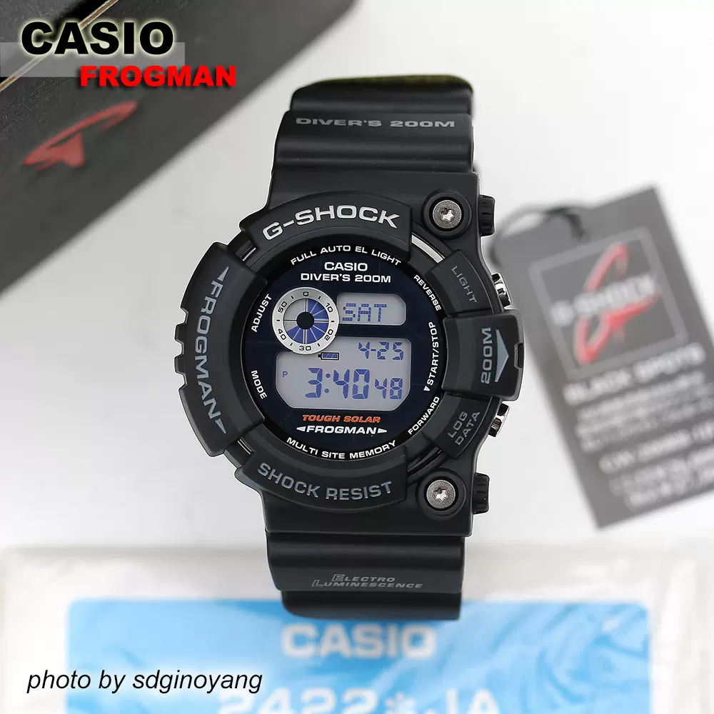 CASIO卡西欧G-SHOCK FROGMAN GW-200RB-1JF太阳黑子蛙人全新结束