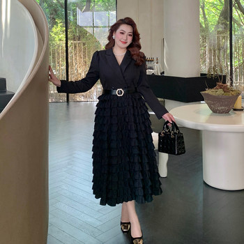 
Plus Size Women's French Retro Hepburn Cake Dress