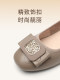 Xinnuo fashionable mother shoes genuine leather thick heel women's shoes temperament single shoes 2025 new spring middle-aged soft-soled leather shoes
