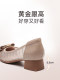 Xino Sandals 2025 new summer mother shoes, soft sole comfortable and not tired, fashionable leather middle-aged women's singles shoes