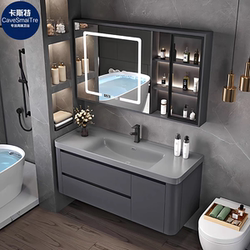 Internet Celebrity Microcrystalline Stone Skin-Feel Integrated Basin Bathroom Cabinet Combination Fashionable Simple Bathroom Sink Hand Wash Basin