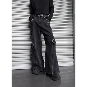 
Yang Yifan trendy brand jeans men's 2025 autumn and winter new loose straight multi-pocket wide-leg pants trousers spring