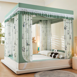Full-Cover Mosquito Net for Home Bedroom 2025 New High-End Baby Anti-Fall Yurt-Style Blackout Bed Curtain with Thick Fabric and Frame