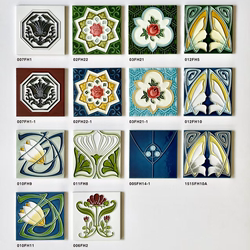 Hand-Painted French Retro Bathroom Tiles, Medieval Hand-Painted Enamel Tiles, Flower Tiles, Waistline Wall Tiles 150X150