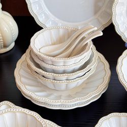 Yunbei Tableware Set Rice Bowl Household 2025 New High-Value Bowl and Plate Set Household Bowl and Dish Set Household