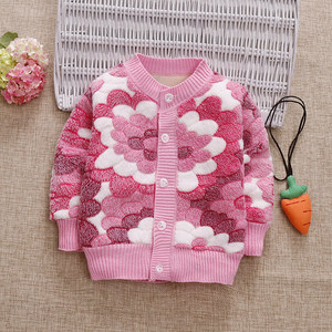 
Children's sweater boys and girls cardigan sweater baby round neck coat children autumn and winter top