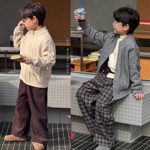 
Yiyi Ma boys thickened twist sweater children's winter clothing baby loose casual bottoming knitted cardigan jacket