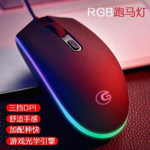 
Reddikai wired mouse home office computer USB mouse girl little red dot notebook round mouth PS2 mouse