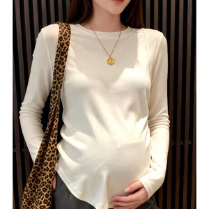 
High-quality maternity bottoming shirt, autumn and winter new outer wear, long-sleeved, slim-fitting, pregnancy top, design T-shirt