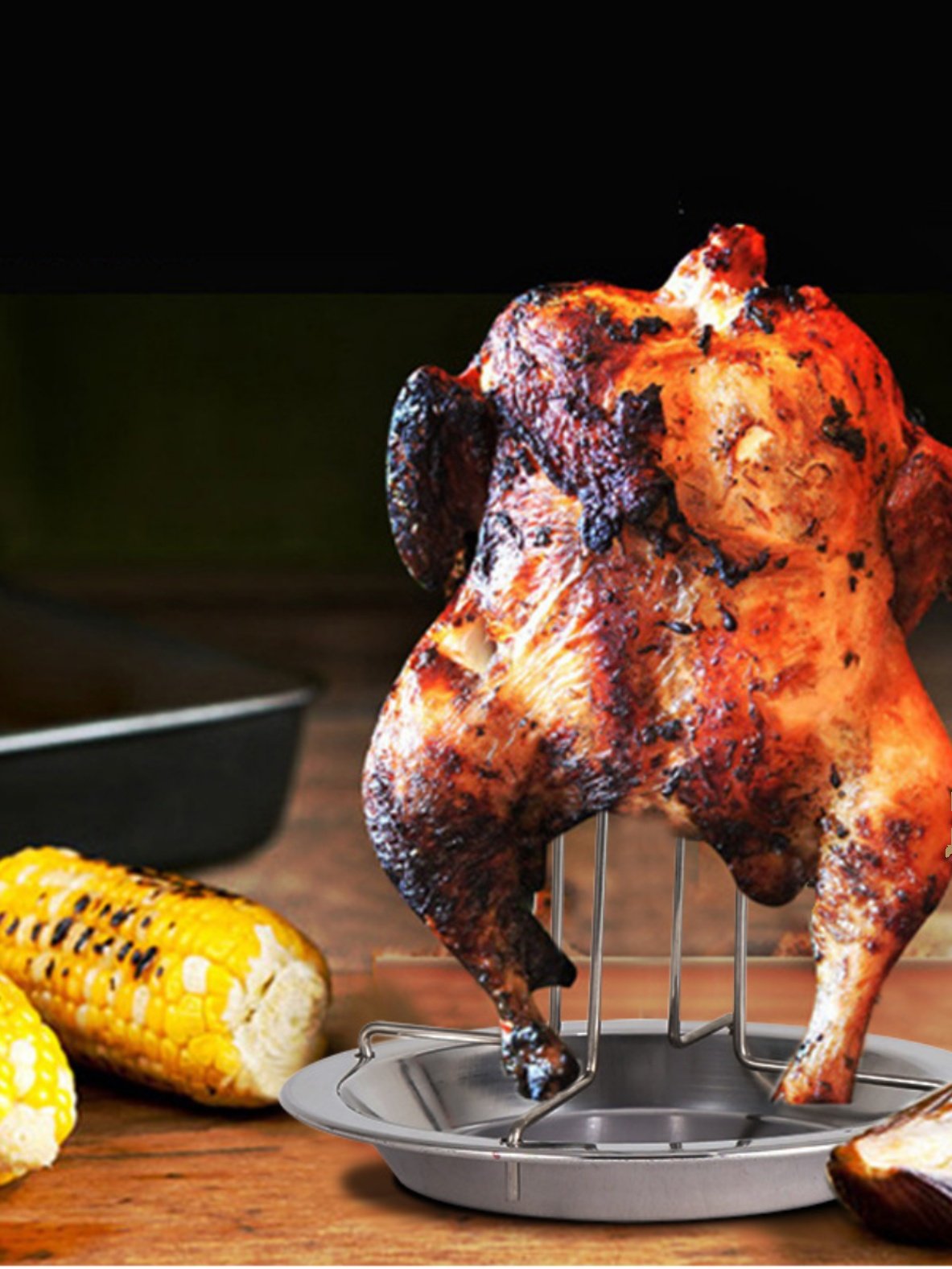 Perfect Chicken Rack Stainless Steel Grilled Chicken Rack - BBQ Baking Plate