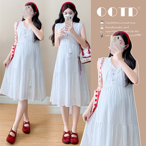 
Actual shot has been shipped 2026 Korean summer new product simple and sweet maternity dress