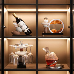 Fortune-Turning Red Wine Rack, Wine Cabinet Ornament, Sideboard, Tv Cabinet, Quicksand Painting, Home Living Room Wine Holder, Cup Holder Decoration