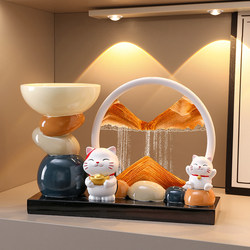 Sea Shell Living Room Fortune Cat Entrance Key Storage Ornament Decoration Housewarming Gift Stone Flowing Sand Painting