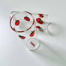 Original Japanese-Style Nana Strawberry Glass Cup, Anime Merchandise, Same Style, High Temperature Resistant, Thickened Milk and Cold Drink Cup