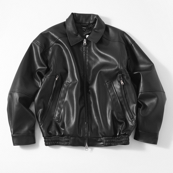 
Top goods! Japanese outdoor casual silhouette three-dimensional tailoring design men's and women's bms spring and autumn retro leather jackets