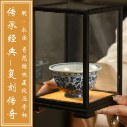 Jingdezhen Imitation Ming Yongle Pressed Hand Cup Wrapped Lotus Master Cup Tea Cup Jingdezhen Ceramic Tea Cup Blue and White Porcelain