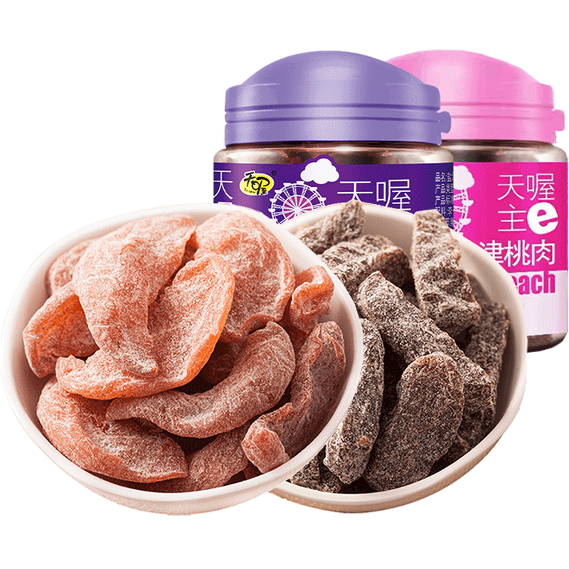 Tianwo Yanjin Peach Meat Yanjin Plum Strips Canned Combination 110g*2 Cans Office Snacks Pregnant Women Appetizing Snacks
