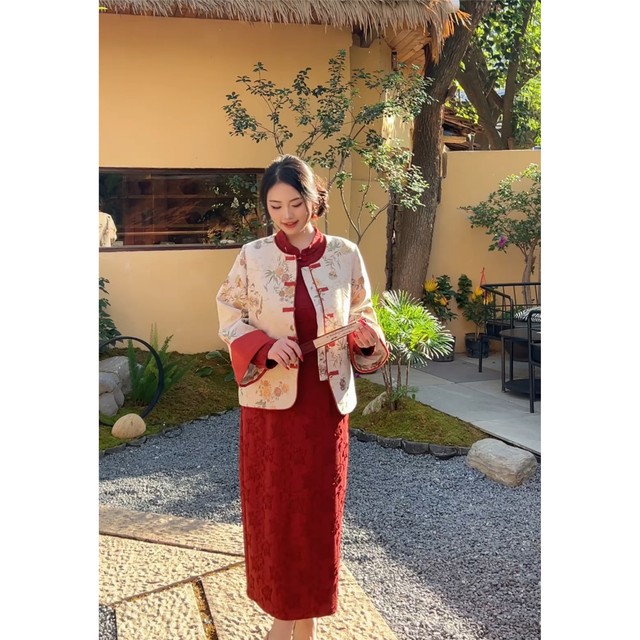 See the new Chinese -style Chinese heavy worker cheongsam+cotton coat, large size fat MM200jin [jin is equal to 0.5 kg] winter