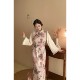 Songshan New Chinese Style Velvet Thickened Fake Two Piece Cheongsam Large Size Fat mm Dress Girls Daily