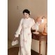 Luoying New Chinese Lotus Elegant Large Size Fat mm Plus Velvet Thickening Temperament New Chinese Cheongsam Skirt