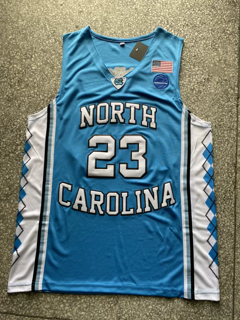 Ncaa北卡23号15号2号白色黑色浅蓝色篮球服