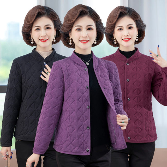 Grandma's cotton jacket inner liner winter clothes old lady light and warm little cotton jacket old man mother De velvet silk cotton jacket