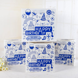 Birthday Gift Bag, Cartoon Cute Hand-Held Paper Bag, Square Snack Bag, Flower Bag, Souvenir Packaging Gift Bag