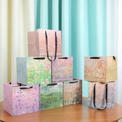 Cube Gift Bag, Tote Bag, Paper Bag, Flower Bag, Impressionist Large Size, Ball-Shaped, Light Luxury Birthday Gift Bag, Teacher's Day