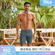 BE van der Ann men's swimming trunks printed fashionable five-point pants high elastic fit and anti-embarrassing swimming sun protection breathable and fast drying