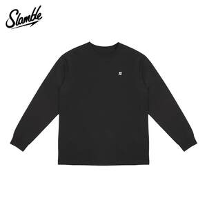 
SLAMBLE pure cotton sports and casual long-sleeved T-shirt men and women base shirt round neck loose embroidery logo versatile new style