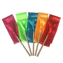 Kindergarten Children's Gymnastics Ribbons, Recess Exercise Gymnastics Props, Red Silk Ribbon Dance Props with Wooden Sticks