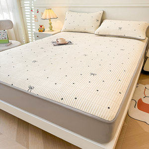 
Class A 100 All-Cotton Pure Cotton Bed Sheet Single-Piece Cotton Full-Inclusive Bed Cover Mattress Protective Cover Anti-Slip Dust-Anti-Free Bed Sheet