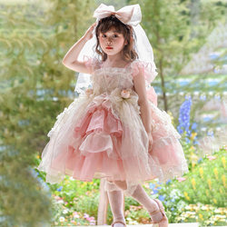 Lolita Girl Princess Dress Birthday Spring and Summer 2026 New Style Dress Kidsren's Fashionable and Beautiful Girl Dress