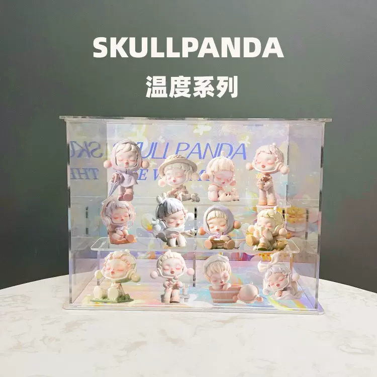 POPMART 泡泡瑪特skullpanda溫度系列sp8代盲盒壓克力主題展示盒