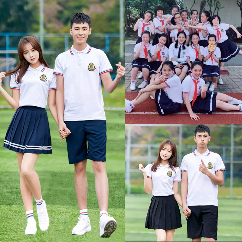 校服套装学院风韩国中学生班服夏季英伦女生毕业照裙子运动会服装