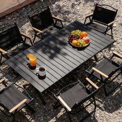 Outdoor Folding Table Portable Camping Table and Chair Set Egg Roll Table Camping Picnic Table Rectangular Stall Table
