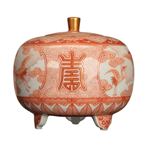 古典 古九谷 五彩花鳥図 香合 直径4.7cm 東H5-1014① 工芸品 