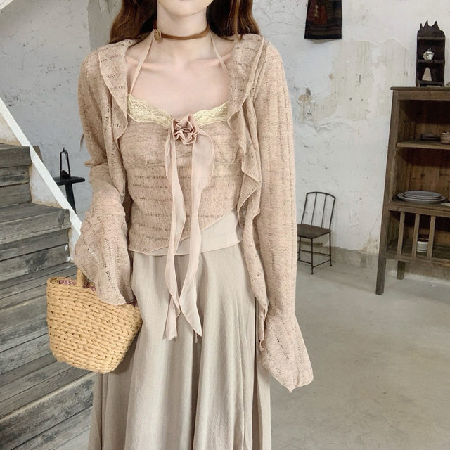Jiangnan Yanyu new Chinese style Zen ruffle outer two-piece autumn suit ...