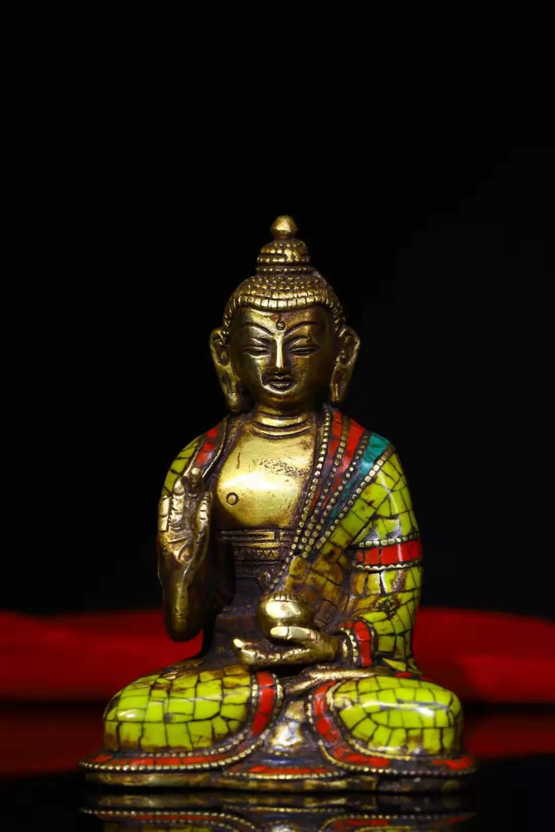 舊藏老紫銅鎏金坐蓮觀世音菩薩佛像大明永樂年施觀音菩薩